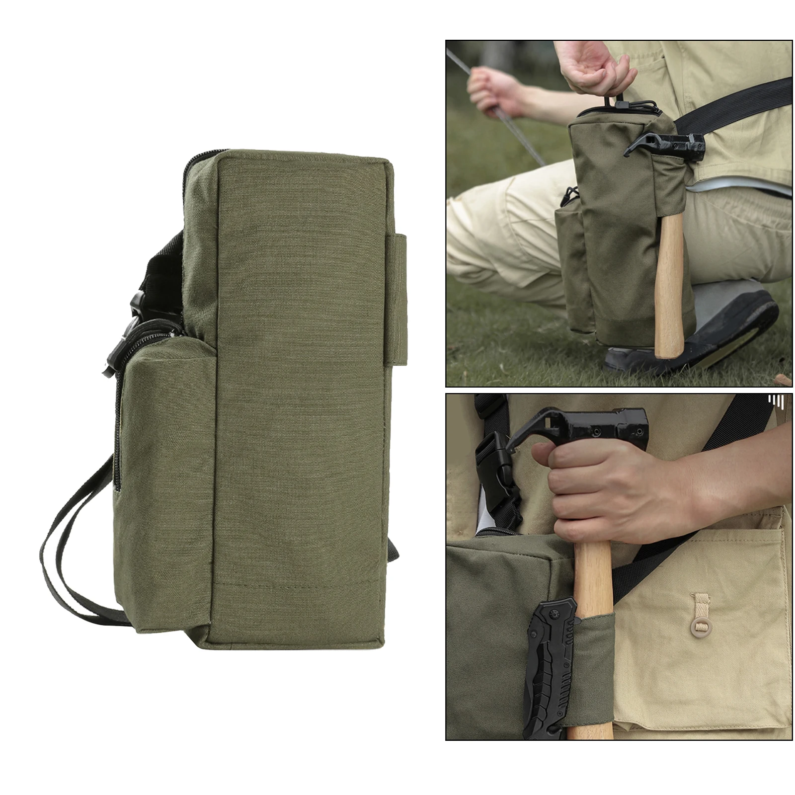 Portable Canvas Tent Peg Storage Bag Stakes Organizer Case Wind Rope Hammer Pouch Fishing Accessories