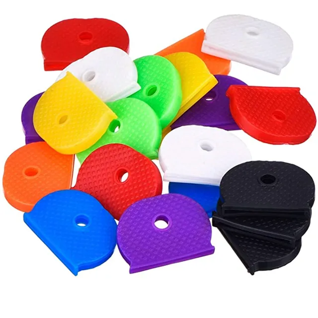 Cubierta de Llave Colores,32 Pack Funda de Teclado Etiquetas Tapa de Llaves  de Identificación para Casa Oficina Hotel Goma Media Ronda