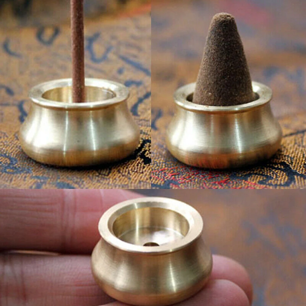 Durable Brass Incense Burner Stick Censer Holder Bowl for Home Yoga, Birthday Gift