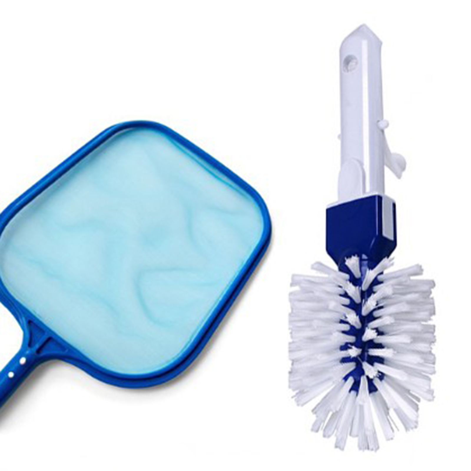 4 in 1 Swimming Pool Maintenance Cleaner Supplies Leaf Skimmer Net Kit Fits Standard Poles (Blue)