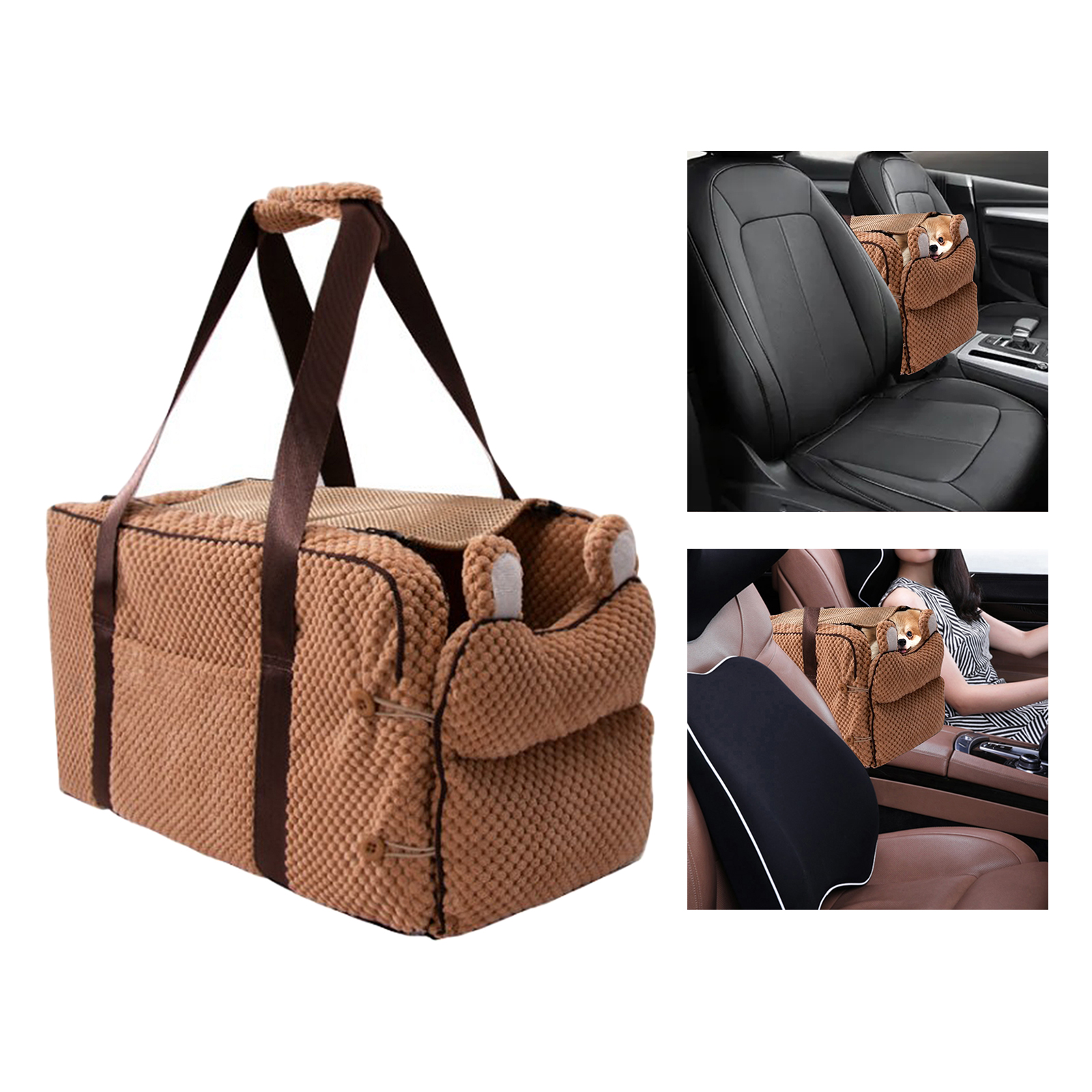 Portable Dog Car Carrier Non-Slip Pet Booster Seat Anti-Collapse Mat Crate for Car Armrest Box Scratchproof Cage Nest House