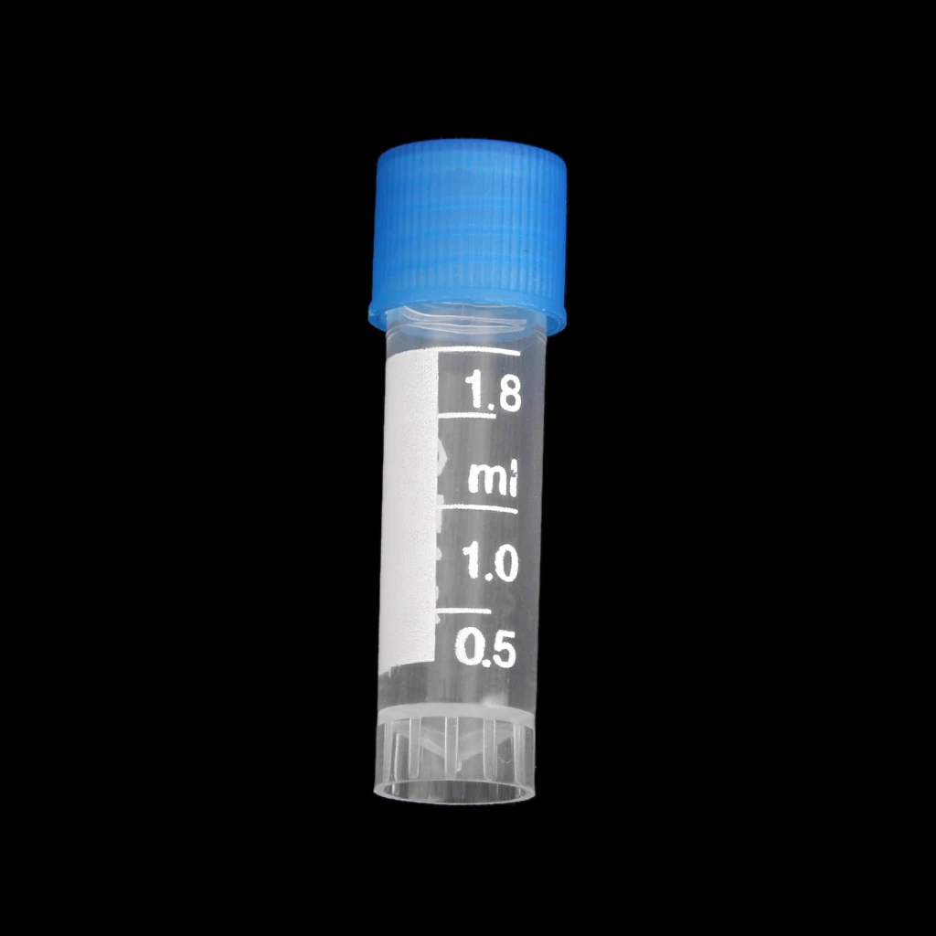 10pcs 1.8ml Plastic Graduated Cryovial Test Tube  W/ Screw Cap