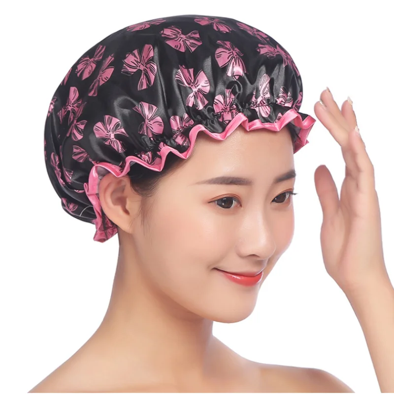 Calli Les femmes dentelle impermÃ©able chapeau protÃ©ger les cheveux bain bonnet de douche soins 