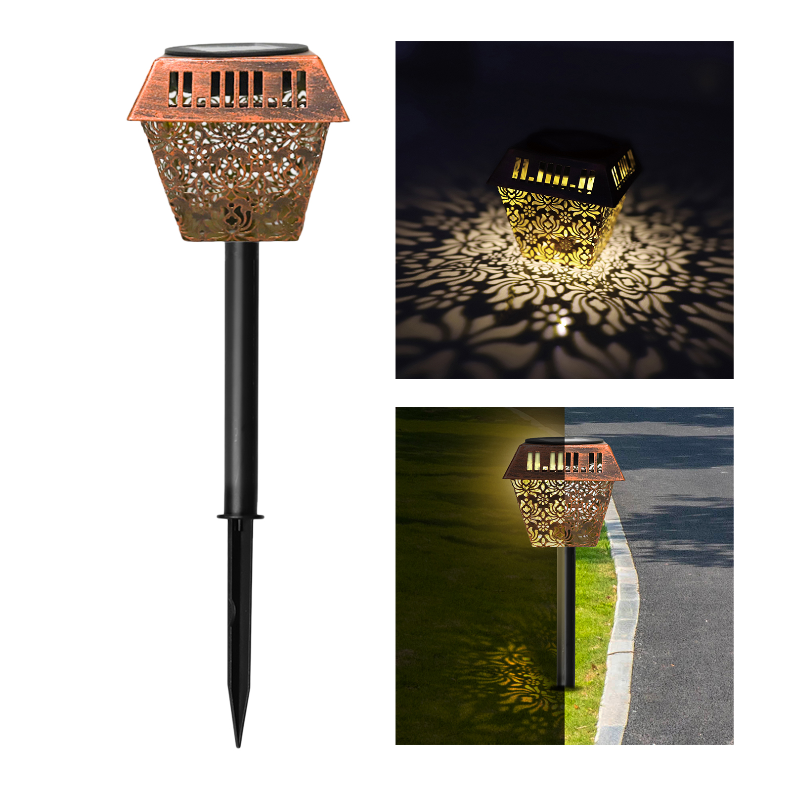 Exteriores do Caminho das Luzes Solares da Paisagem do Jardim para a Decoração Luzes Solares Exterior 4 Luzes solares exteriores do caminho das luzes