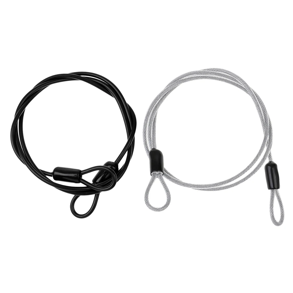 2Pcs Cycling Security Loop Bike Cable Lock Anti-theft Steel Core 100cm x 4mm