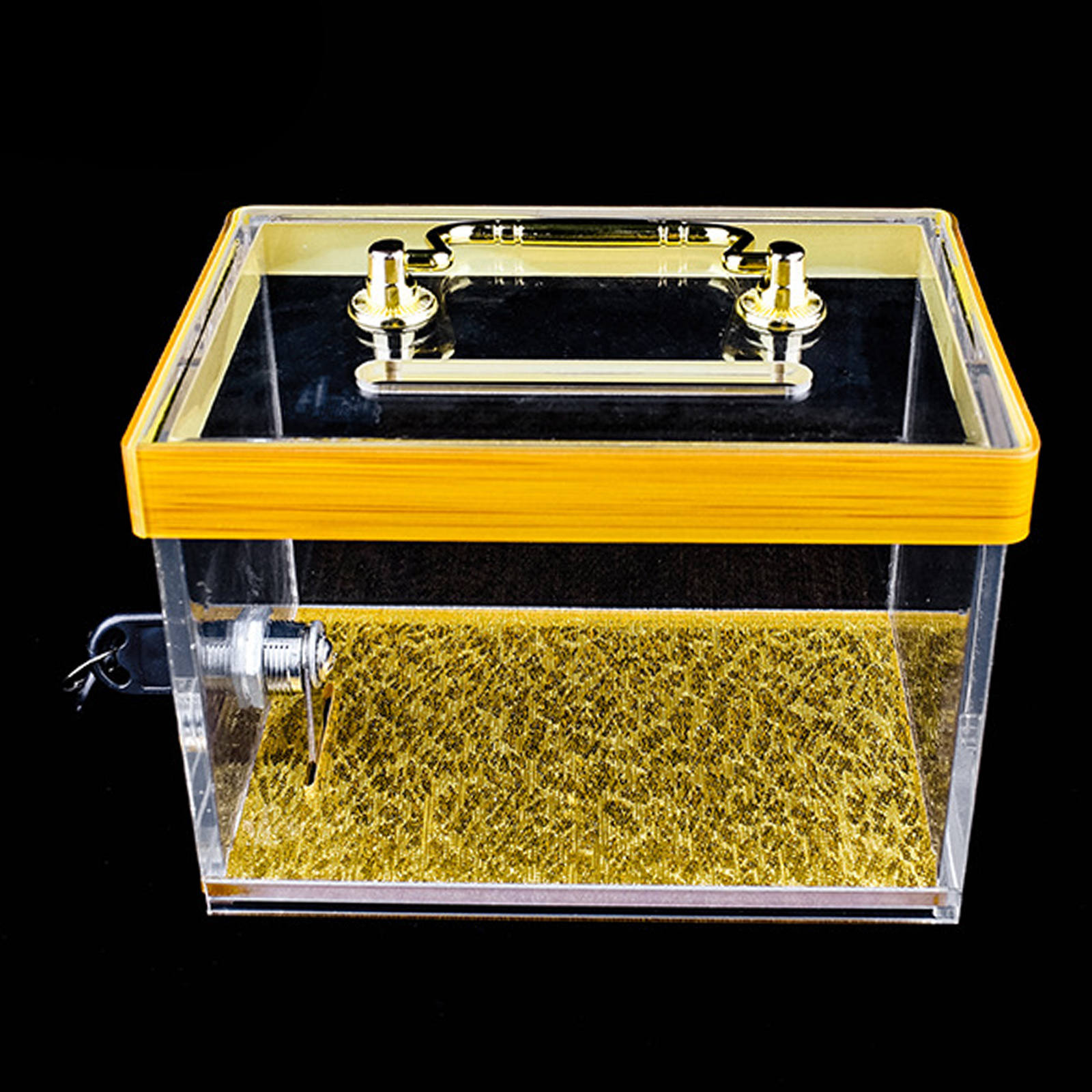 Poker Chips Bank Box Double Security Money/Tips Case Professional Texas Hold'em Coin Box - Acrylic Gambling Safe Container