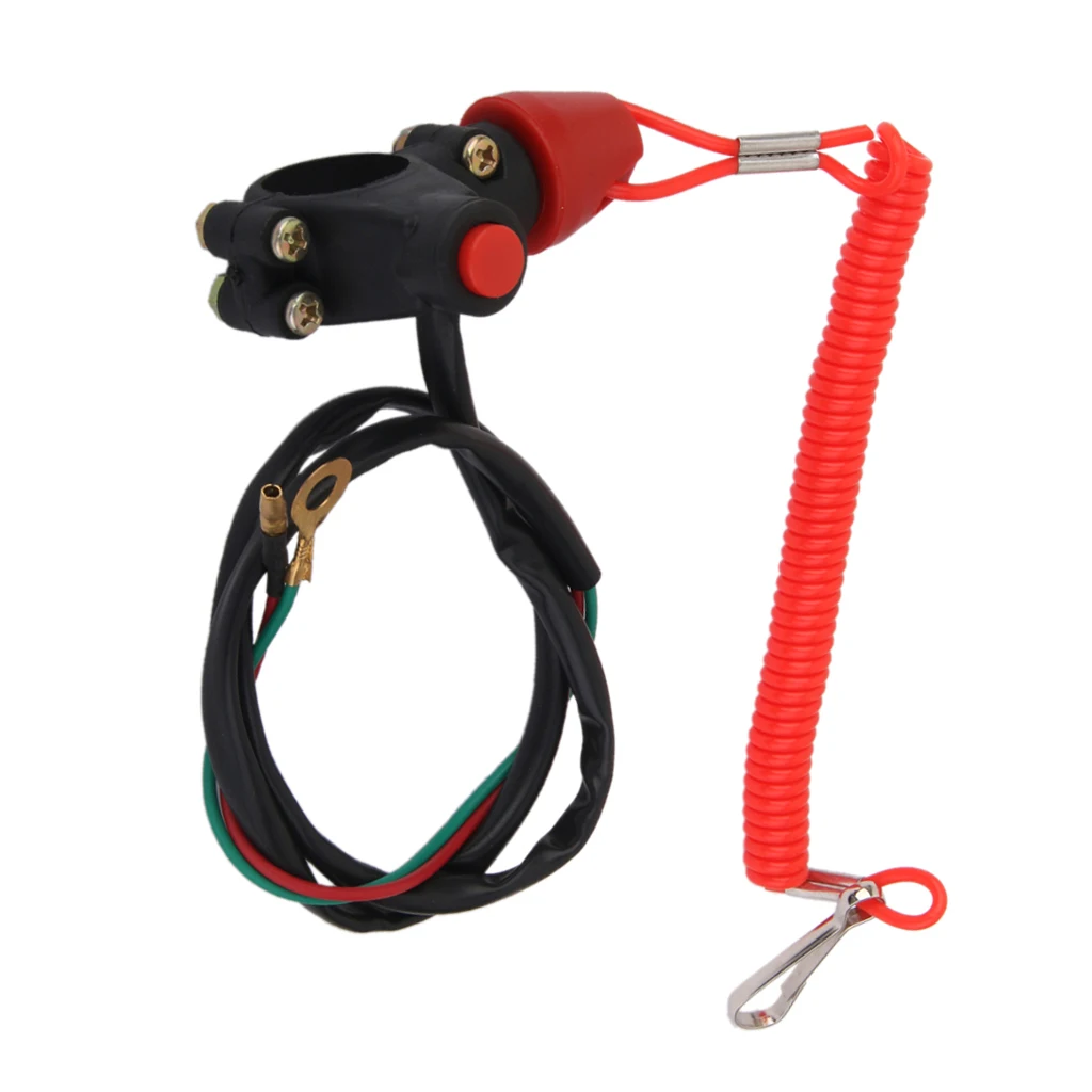 Engine Stop Kill Button Switch Tether Lanyard Assembly for ATV