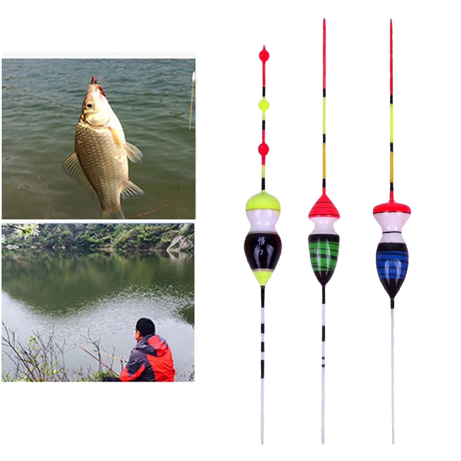 3pcs High Sensitivity Balsa Wood Fishing Floats Bobbers Vertical Buoy For Ice Fishing Tackles Accessories