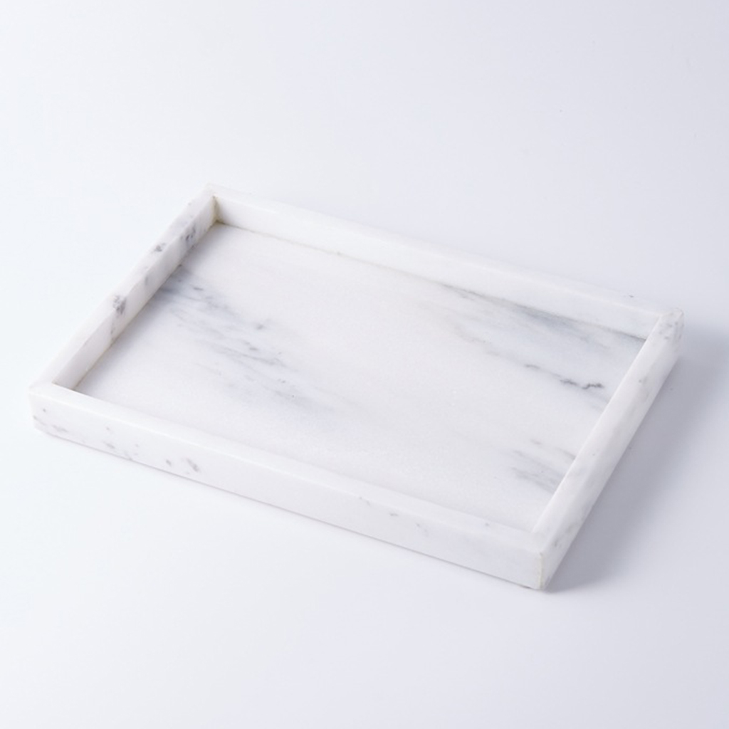 Natural Marble Storage Vanity Tray, Cosmetic Jewelry Tray, Kitchen Organizer, Coffee Tray