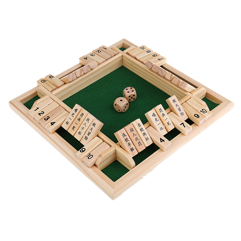 Classic Shut The Box Wooden Board Drinking Game Dice Kids Toy Christmas Gift