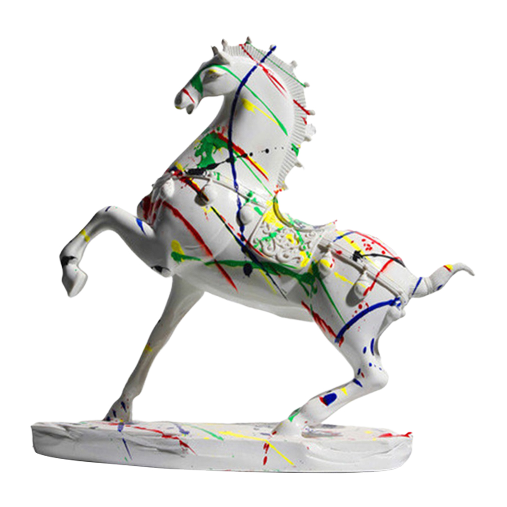 Nordic Arts Crafts Modern Horse Statue Collectible Figurines Resin Sculpture Luxury Living Room TV/Wine Cabinet Home Decor