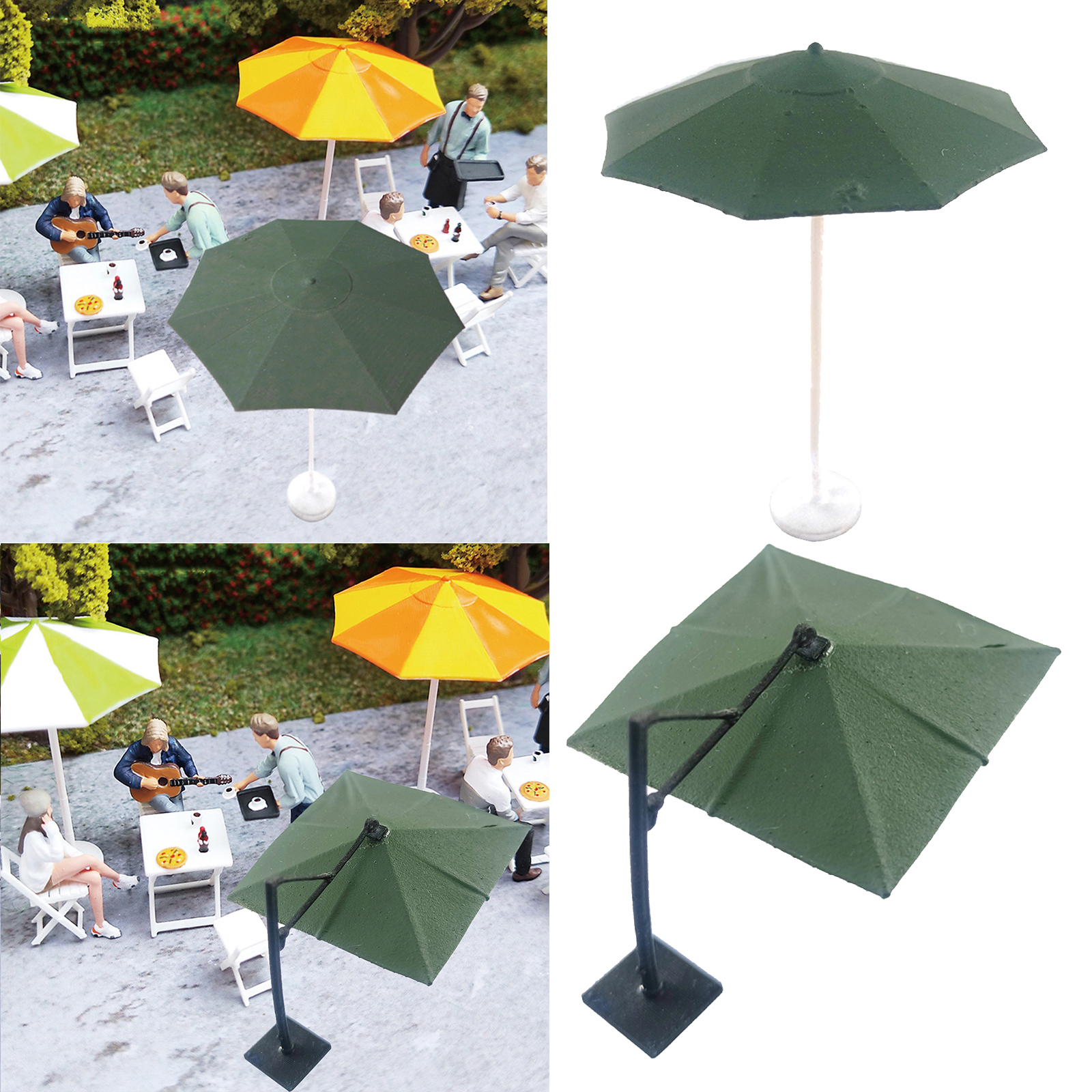 1:64 Miniature Scene Sun Umbrella Model Realistic Street Restaurant Layout Diorama Hand Painted Miniature Accessories