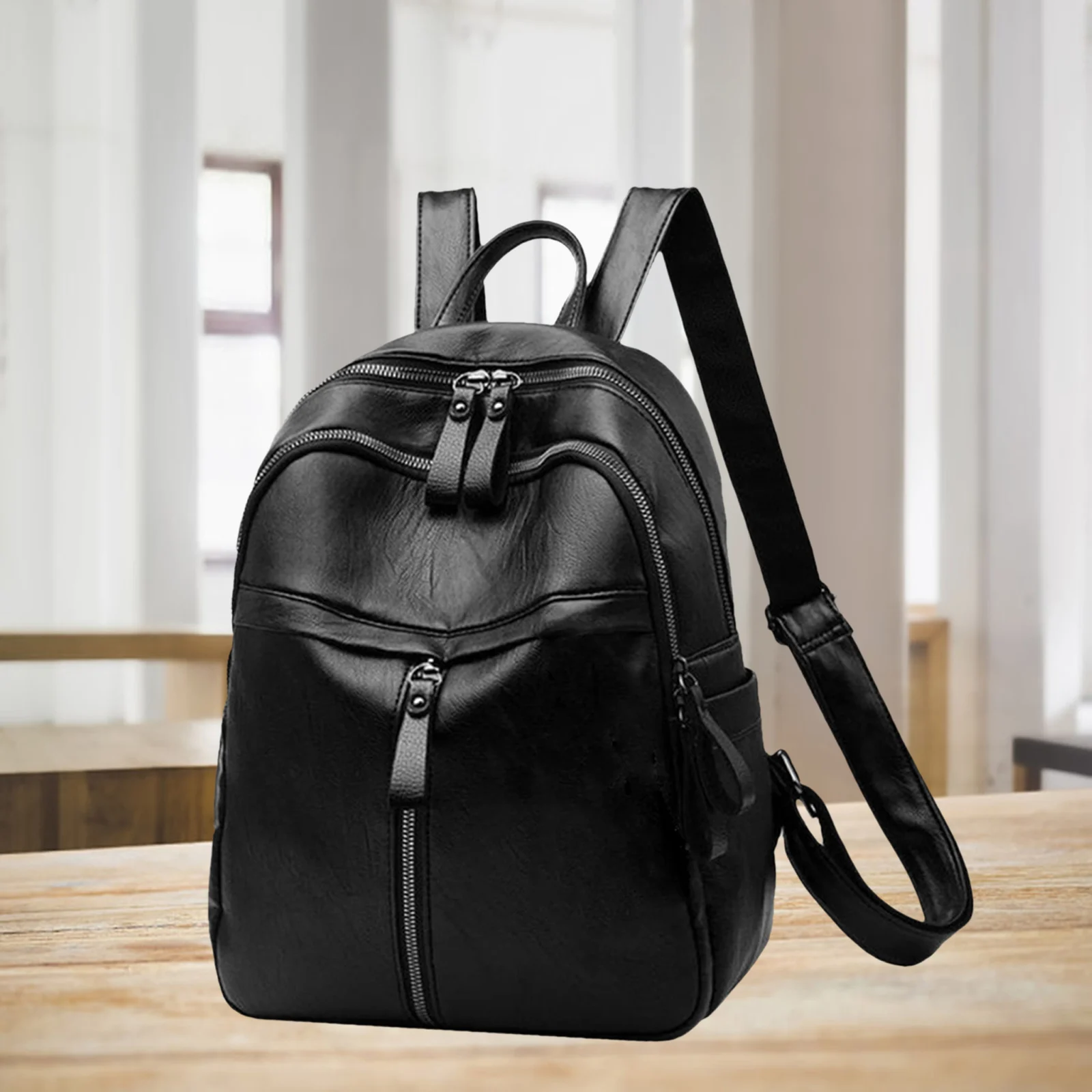 Cute Women Backpack PU Leather Travel Casual Purse Schoolbag Small Tote