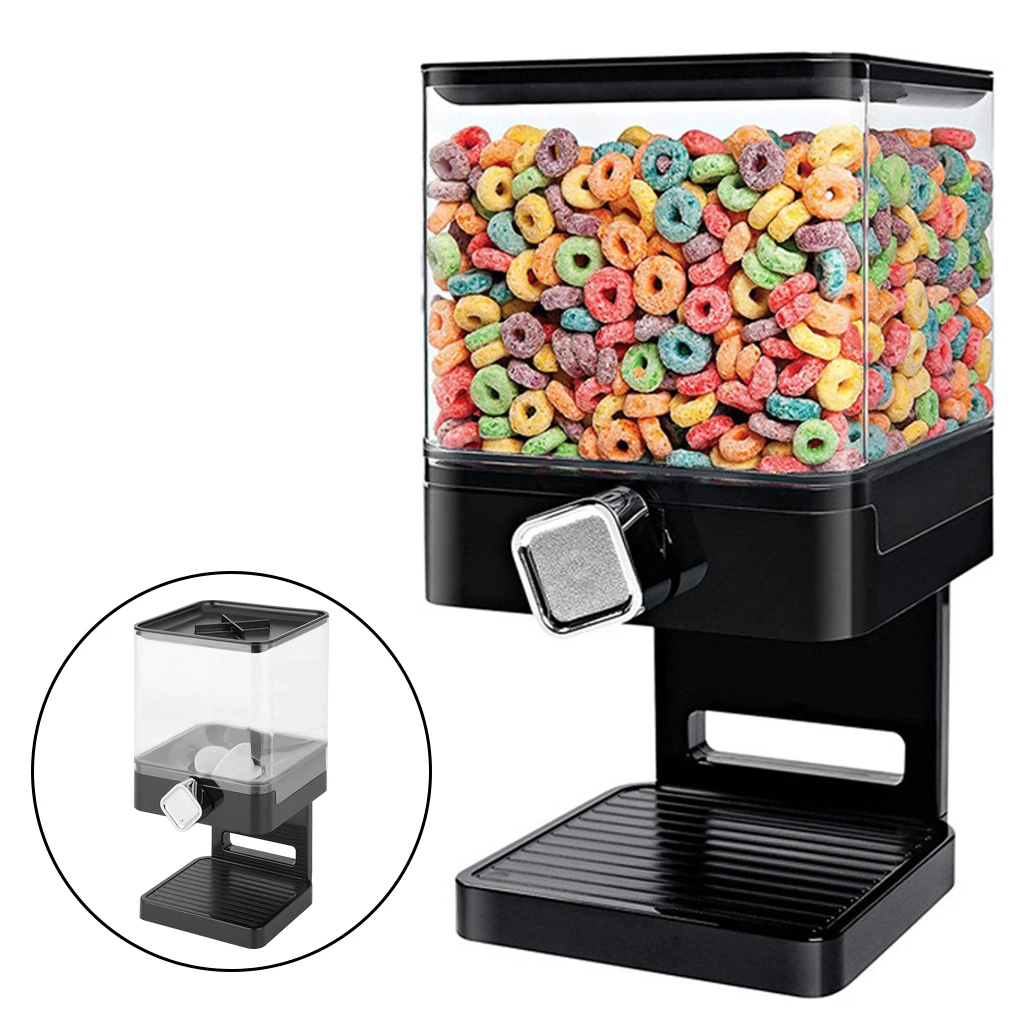 Free Standing Cereal Storage Container Pet Food Nuts Rice Dispenser Cans Organizer Household Snack Bottles