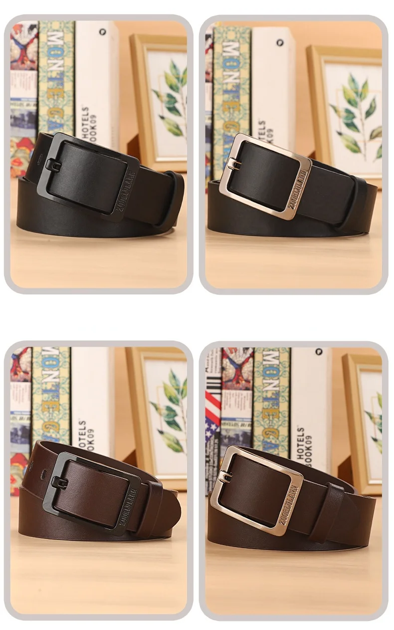 leather belt price New Square Pin Buckle Pu Belt Men Fashion Jeans Brand Design Belts Male Outdoor Waistband 2021 Metal Buckle work belts for men