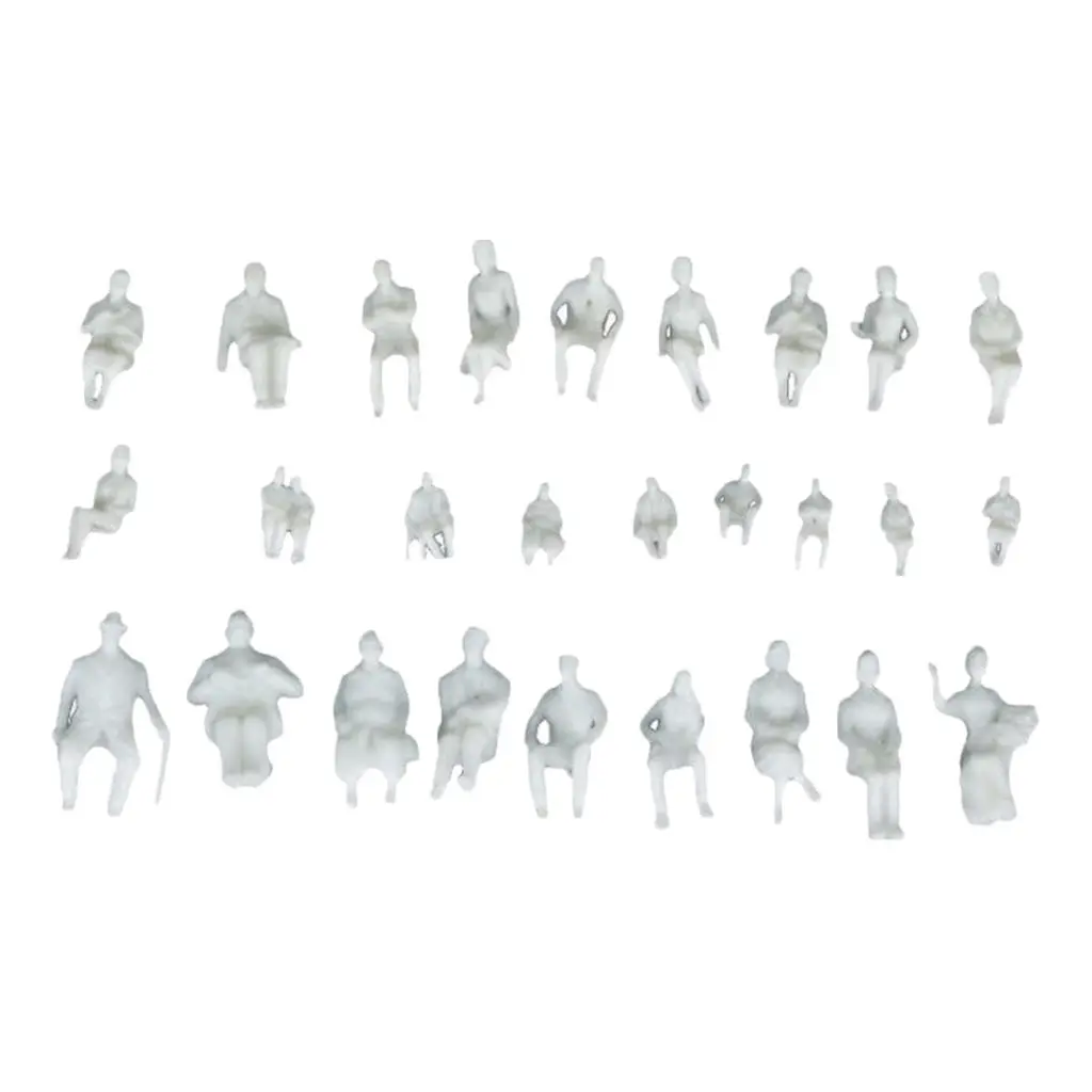 50 PCS Plastic 1:50 Seated People Figurines Model People Figurine Set DIY Scene Accessories Gifts for Kids