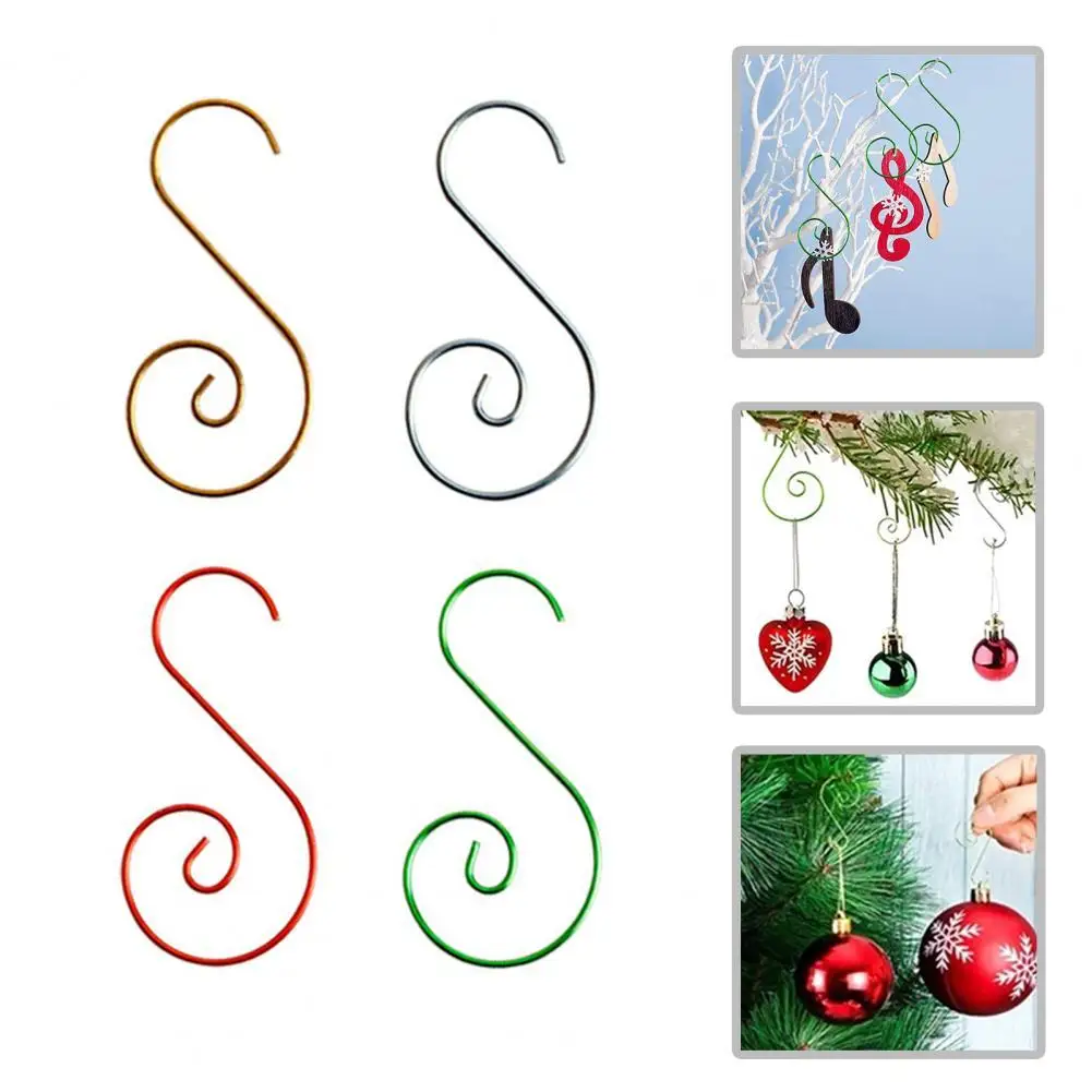 Details about   60pcs Mini Multi-purpose Metal S Shape Hooks Christmas Tree Holder Decor Green 