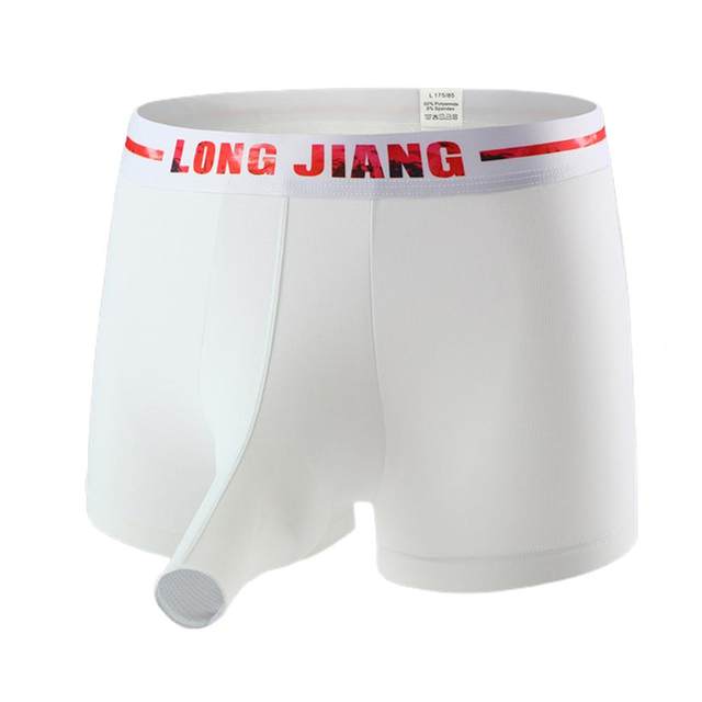 Man Sexy Open Front Boxers Bulge Elephant Nose Underwear Long