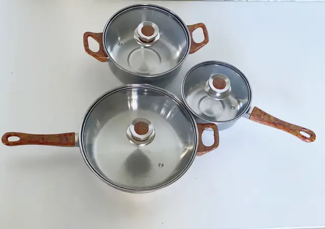 3pcs Stainless Steel Cookware Set Soup Pan Milk Pot With Glass Lid Frying Pan  Cooking Pots Setcocina Kitchen Cooking Tools - AliExpress