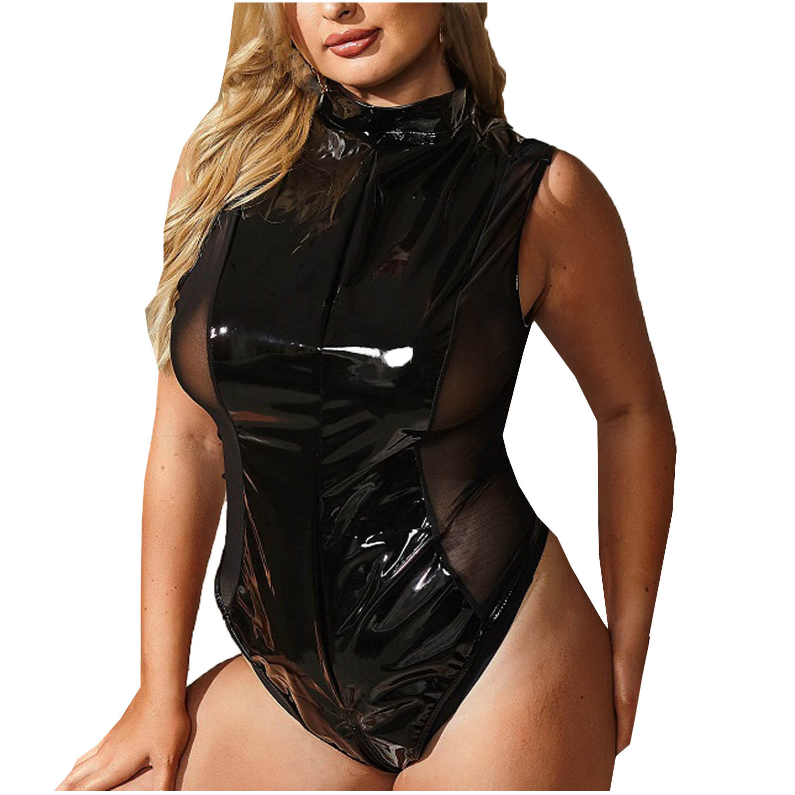 Sexy Leather Bodysuit