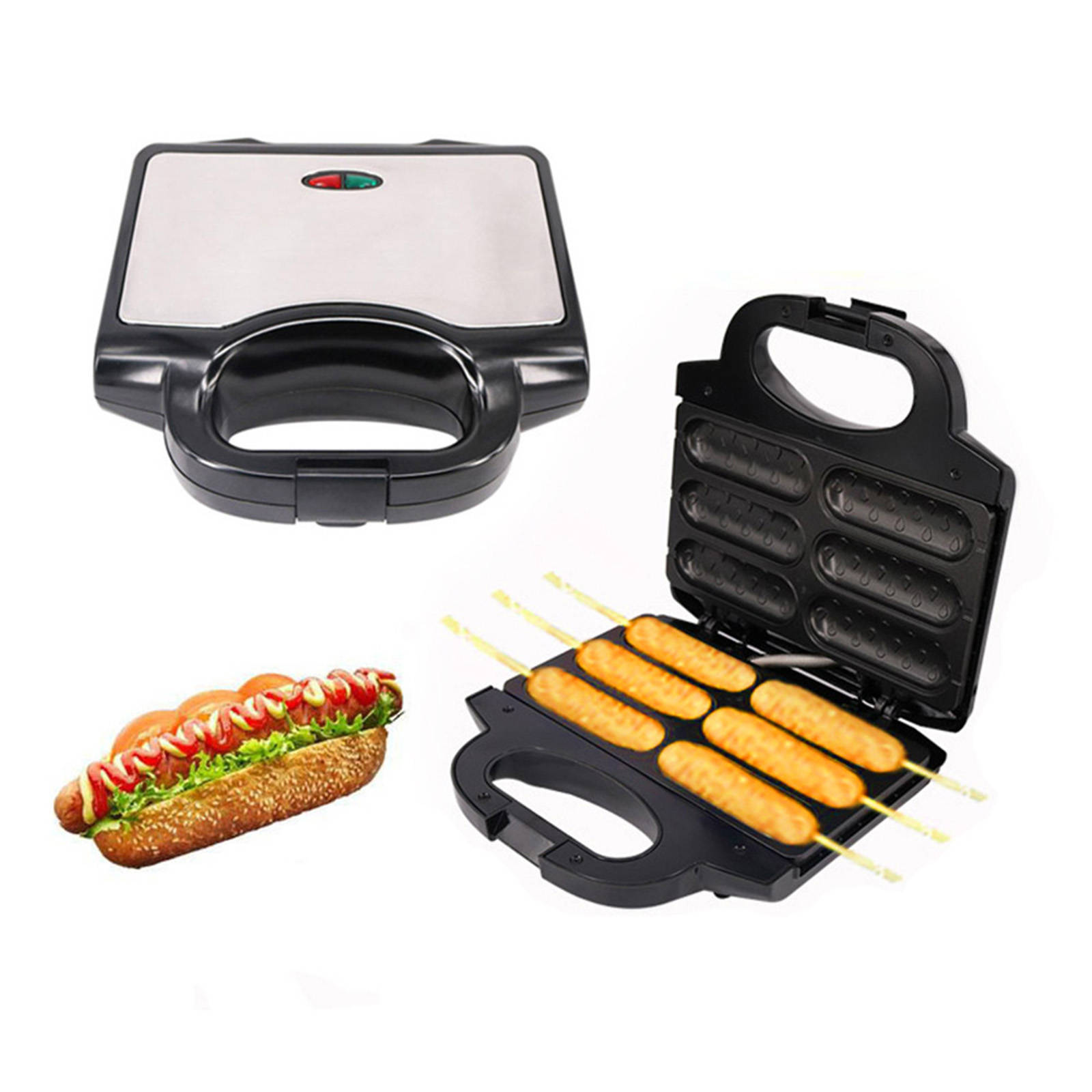 6 Grids Corn Dog Maker Stainless Steel Non-Stick Household Sausage Mold for Kitchen Homemade Hot Dogs