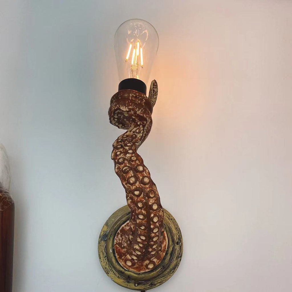 Retro Octopus Electric Light with E27 Bulbs, Tentacle Lamp Wall Sconces Lanterns Home Decor EU Plug