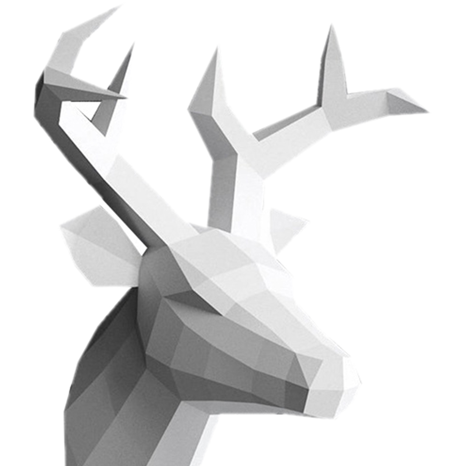 Wall Art Sculpture Deer Head Wall Decor Paper Sculpture Kit Decoration Antlers Papercraft Animal Trophy