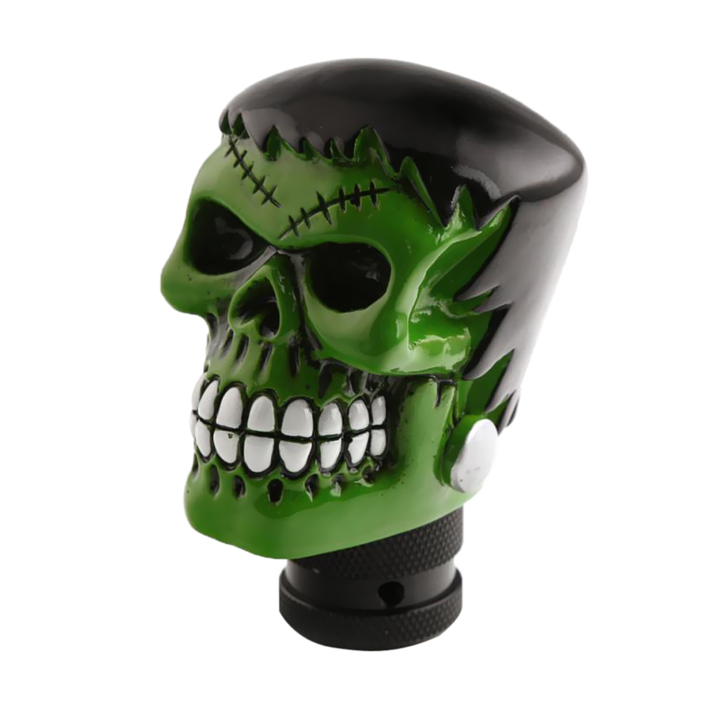 Funny Skull Head Car Manual Operation Gear er Knob Acrylic Green