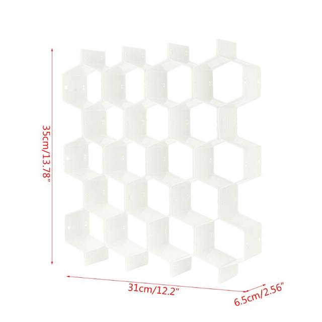 Honeycomb Shape Drawer Organizer 8 Pcs Closet Dividers Plastic Partition  For Small Clothing And Cosmetic Clapboard