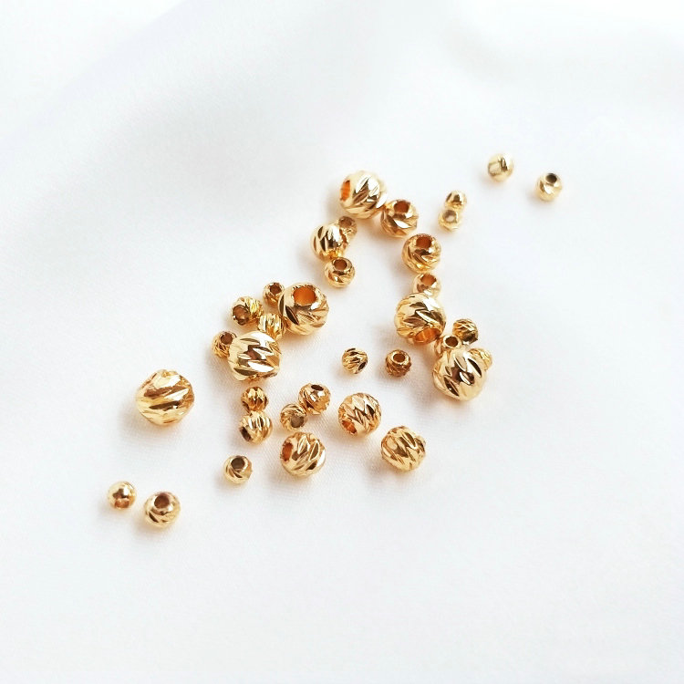 20PCS 14K Gold Farbe Überzog Messing Spacer Perlen Faceted Perlen Hohe Qualität Für Schmuck Machen – Detail 2