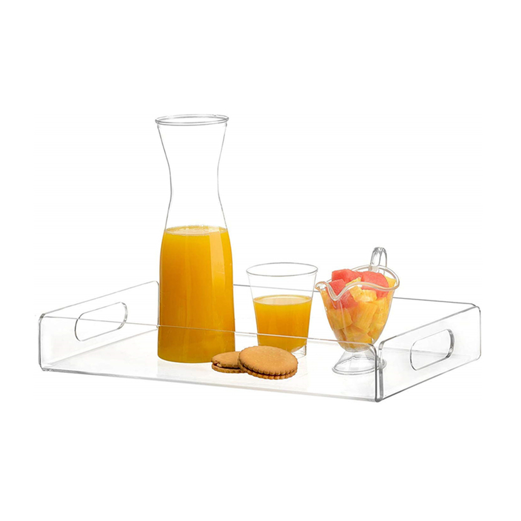 Display Tray Clear Dessert Organizer Serving Tray With Handles Home Decor