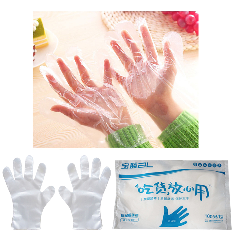 100x Disposable PVC Gloves, Latex-Free Powder-Free, Hands Protector for Food Service, Hair Salon, Home