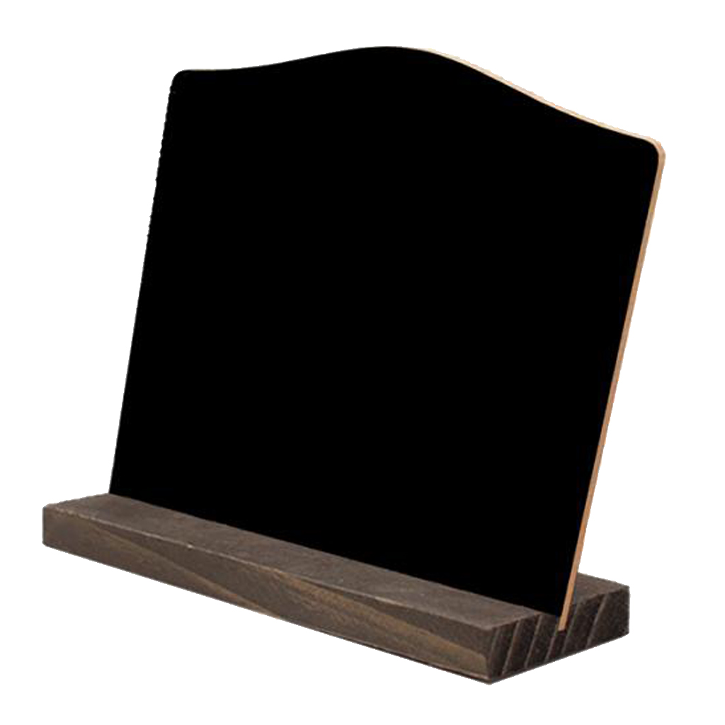 4 x Wooden Mini Blackboard Chalkboard Message Sign Chalk Board Memo Reminder Tags Supporter Stands Base