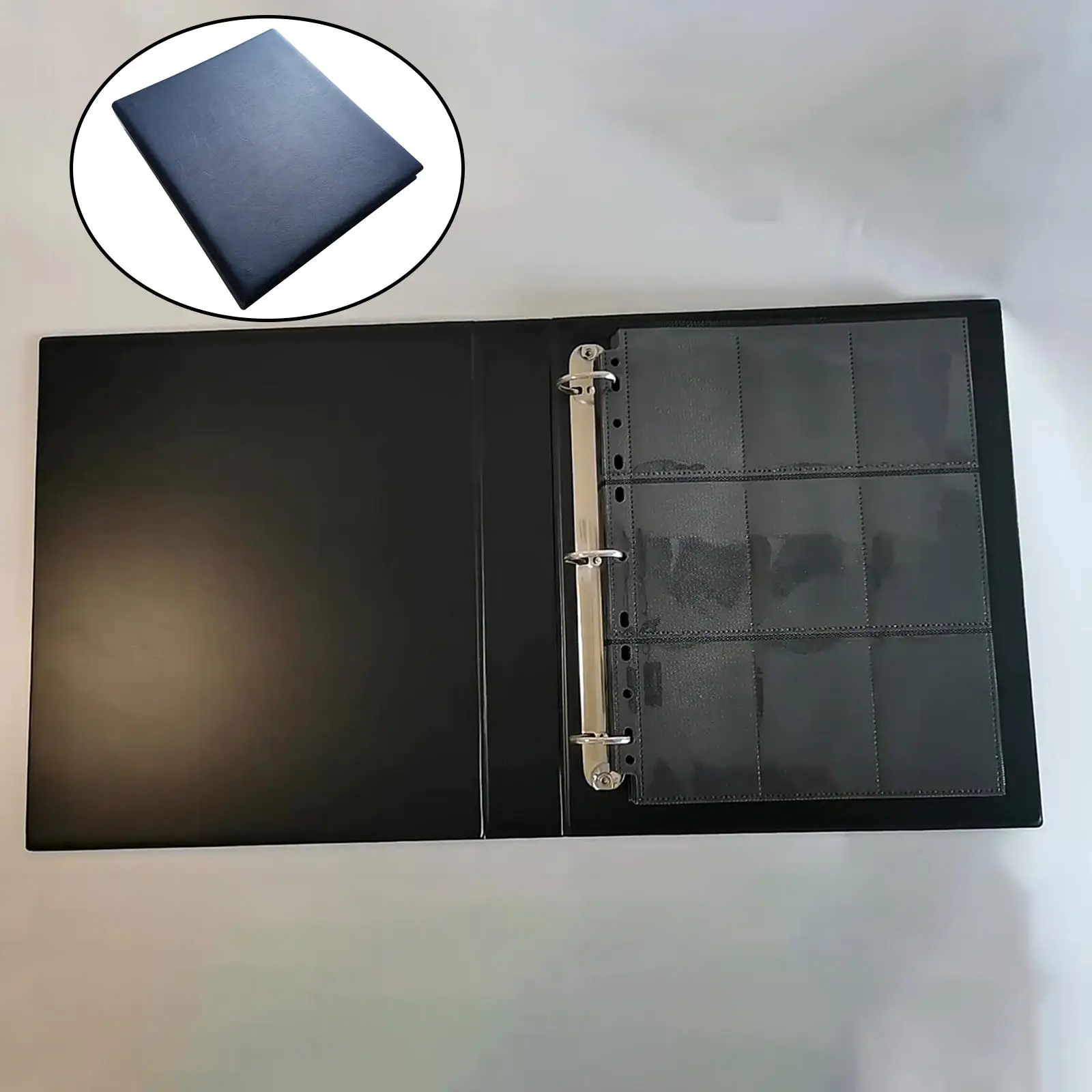 Portable 540 Cards Capacity Album 9  Premium Black Binder Protector
