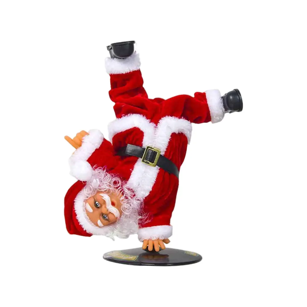 Christmas Electric Musical Santa Claus Plush Toy Inverted Street Dance