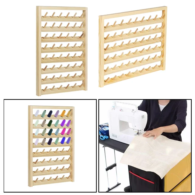 2/6/14 Spools Foldable Wooden Thread Holder Sewing Embroidery Thread Rack  Organizer Wall Hanging Cones Stand Shelf Needlework