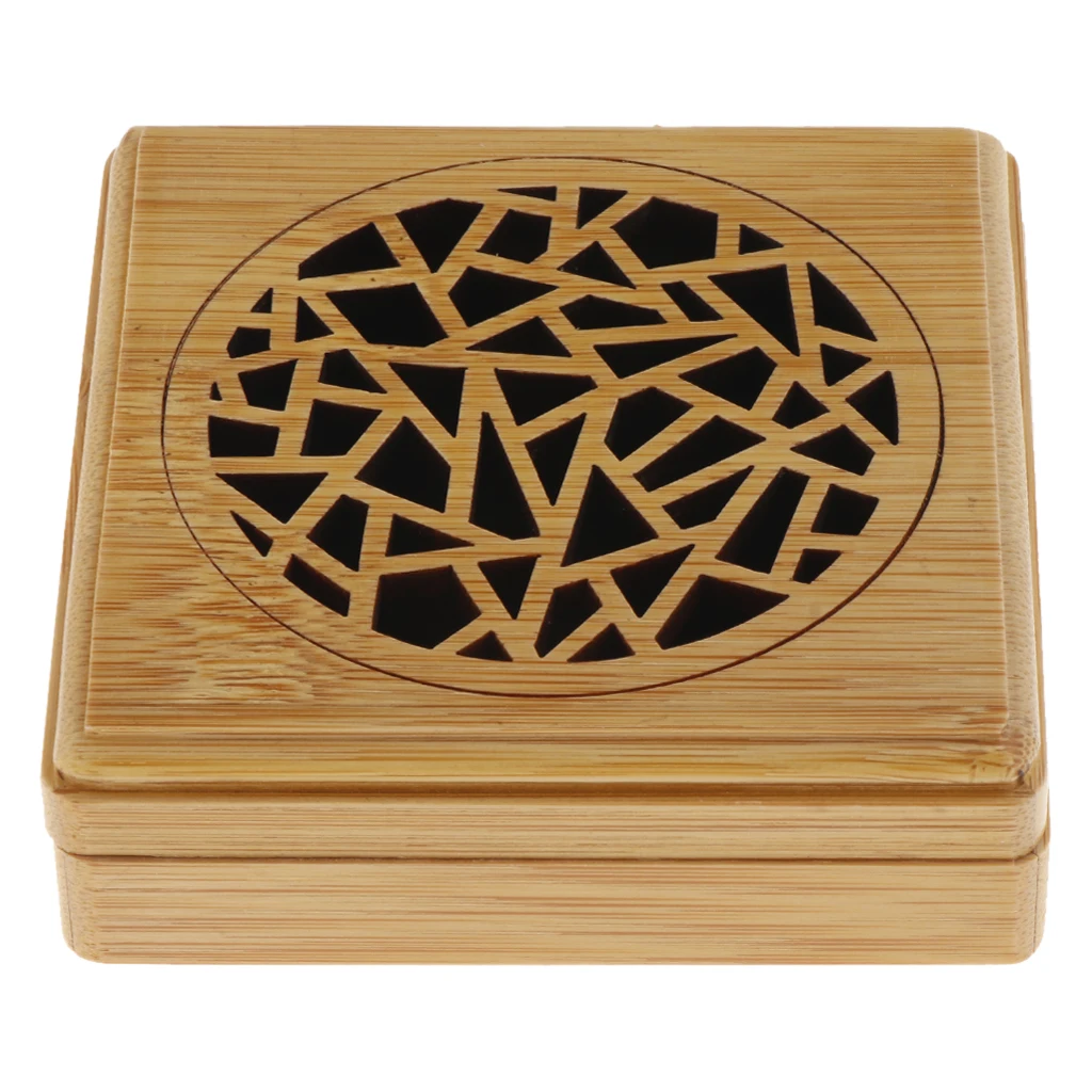 Bamboo Incense Coil Burner Holder within 4 Hours Multi Vintage Patterns Cracked Ice, Wheel, Flower, the Eight Trigrams