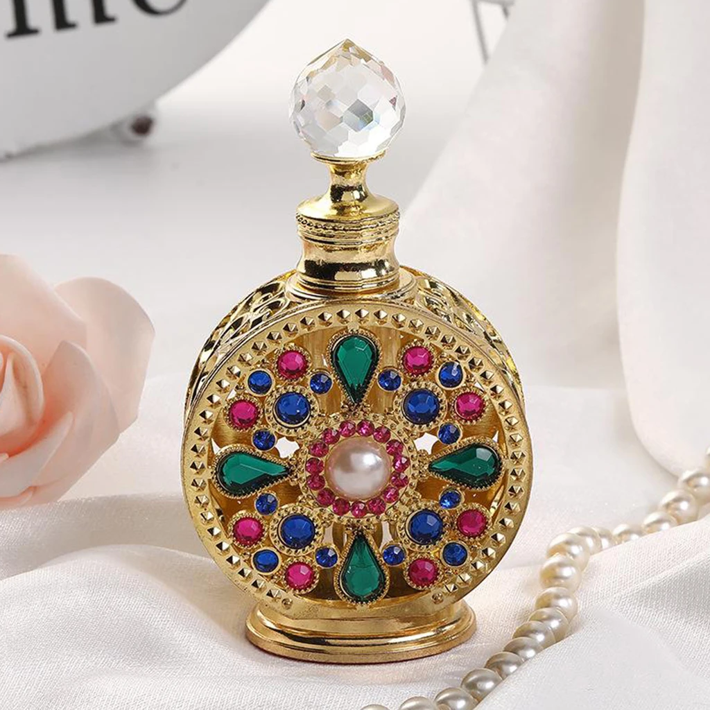 15mL (0.5oz) Vintage Style Refillable Dubai Metal Empty Perfume Bottle