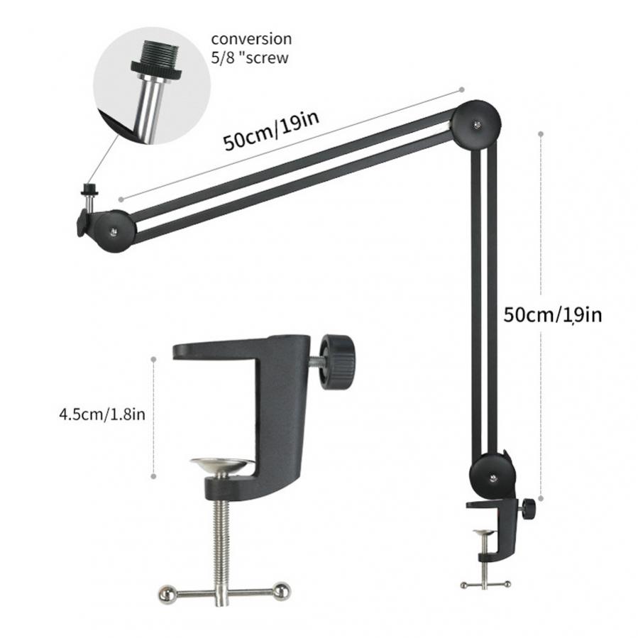 ajustável scissor primavera embutido suporte de microfone