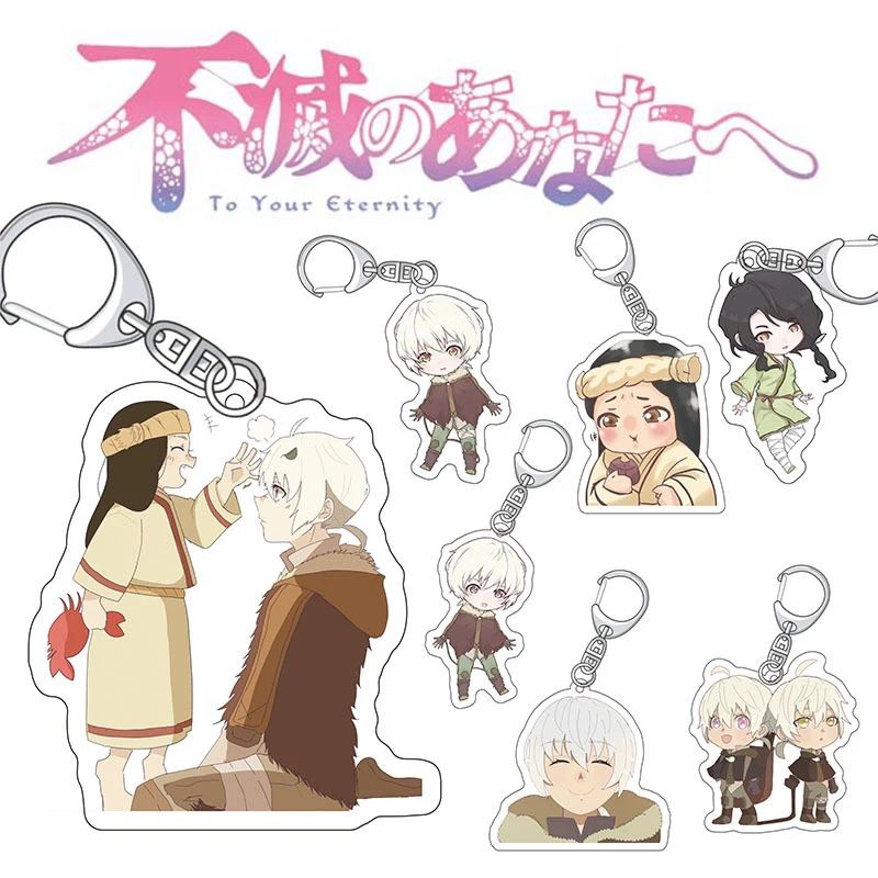 Anime Fumetsu no Anata e To Your Eternity Fushi March Keychain Figure Pendant Keyring Cosplay Collection Acrylic Key Chains