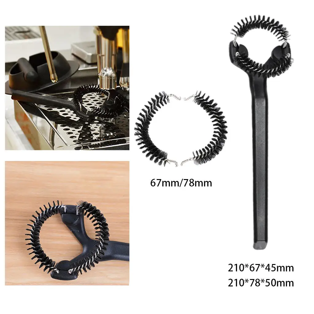 Coffee Machine Cleaning Brush Accessories Reusable Round Head Tool Nylon Black Coffee Maker Clean Tools Espresso Machine Cleaner
