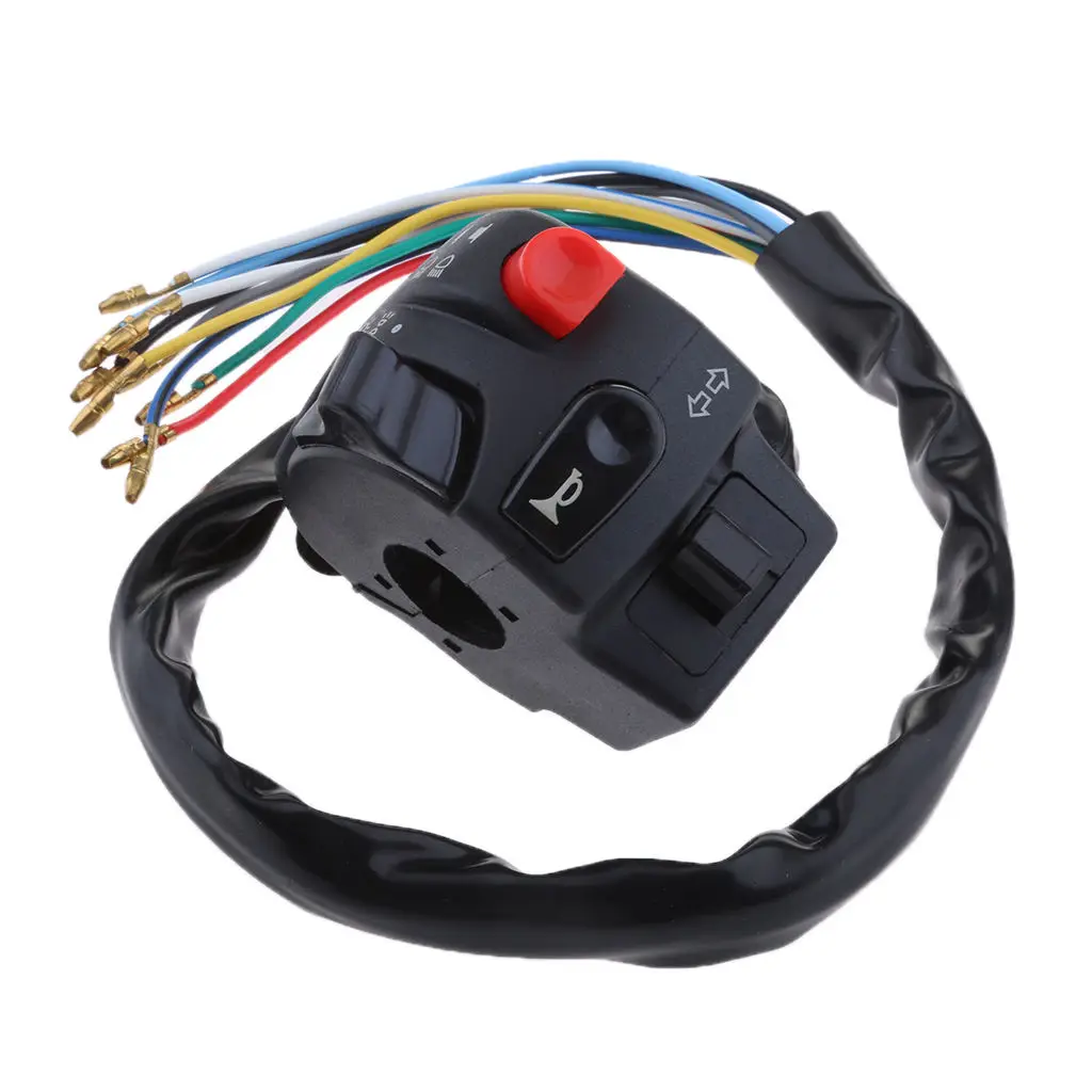 Black Right Side 7/8`` 22mm Motorcycle Handlebar Horn Turn Signal Light Switch Assembly