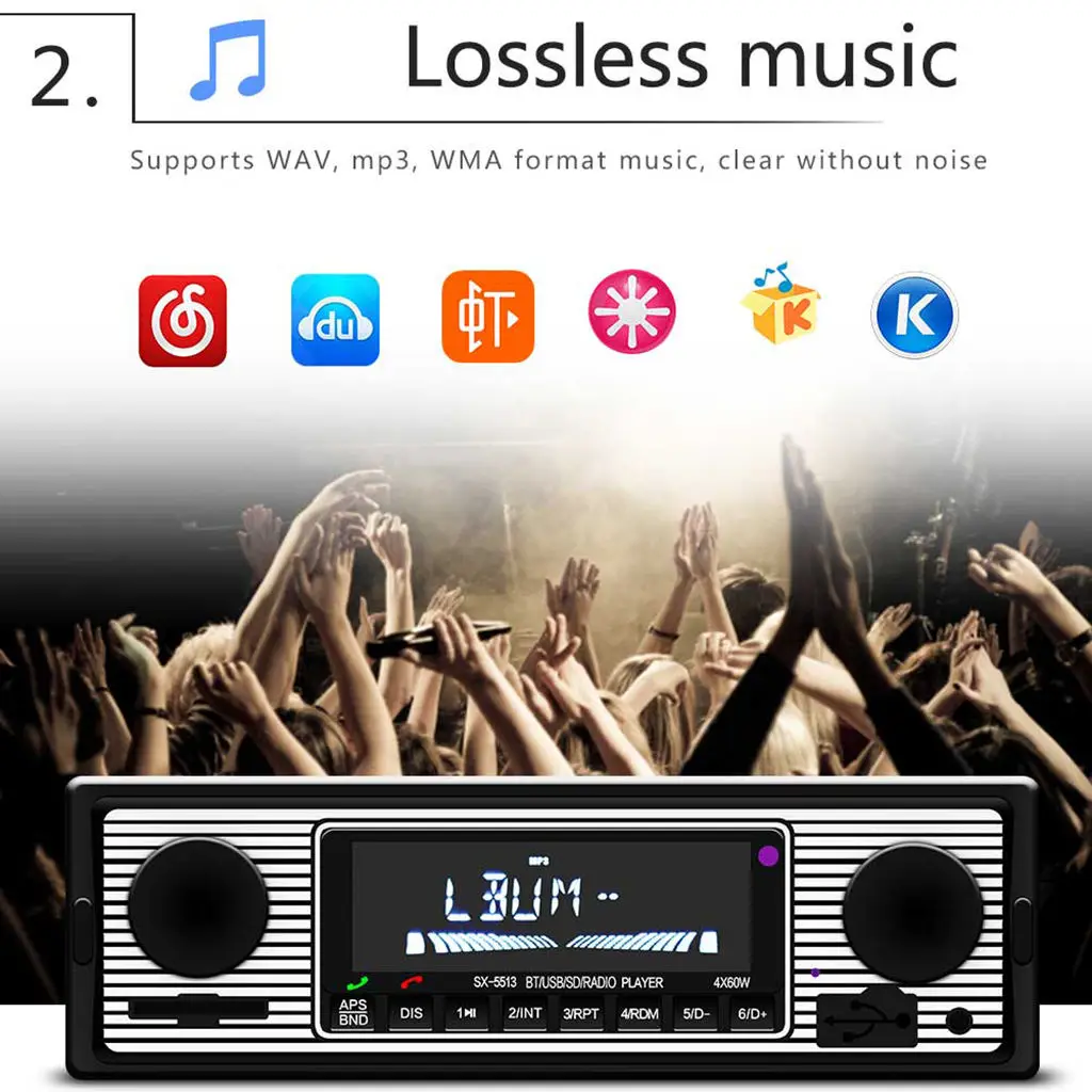 1 Din Car Bluetooth Handfree Car Radio MP3 Player Stereo AUX Audio