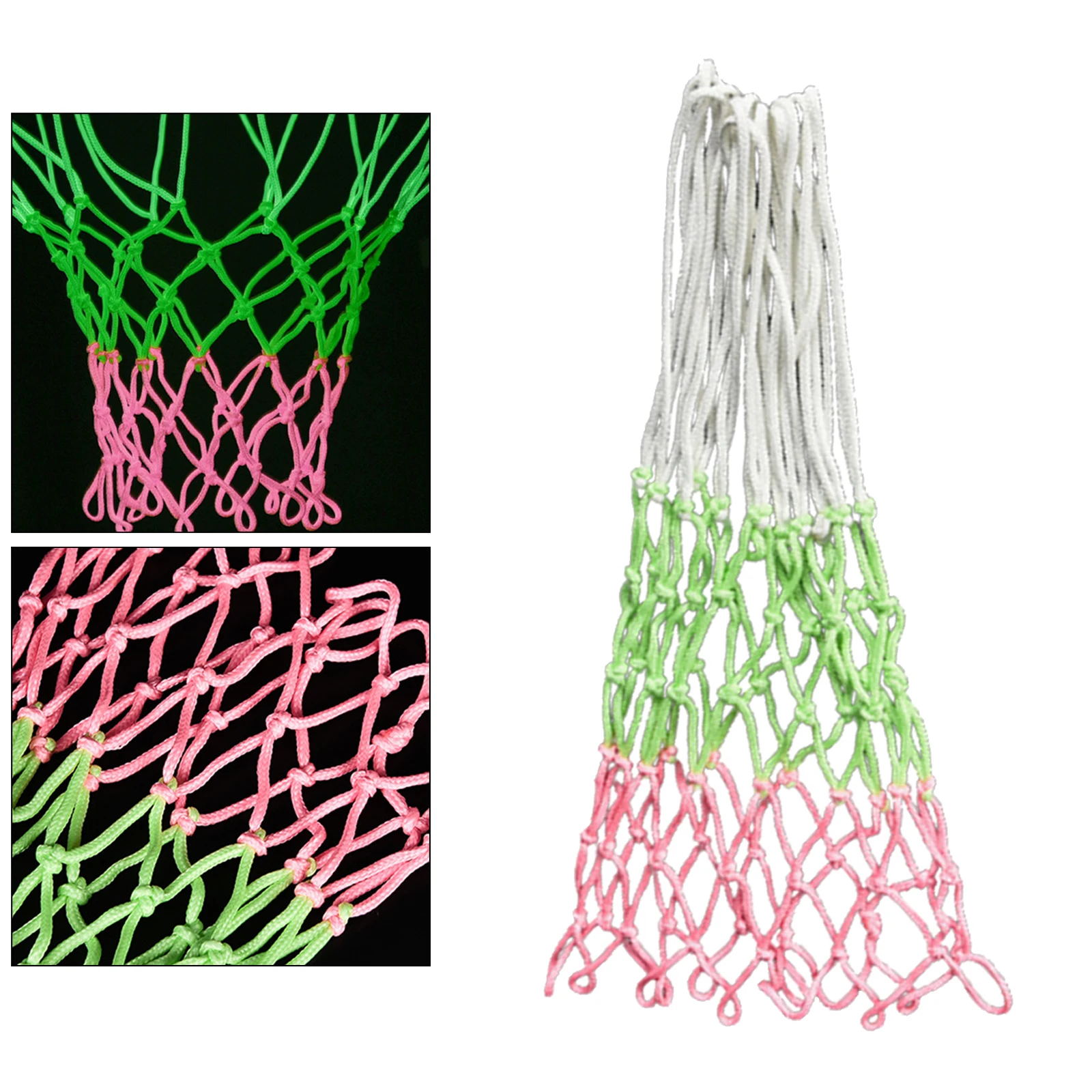 Durable Basketball Hoop Net Replacement Standard Glow In the Dark Basketball Portable Mesh Netting Accessories