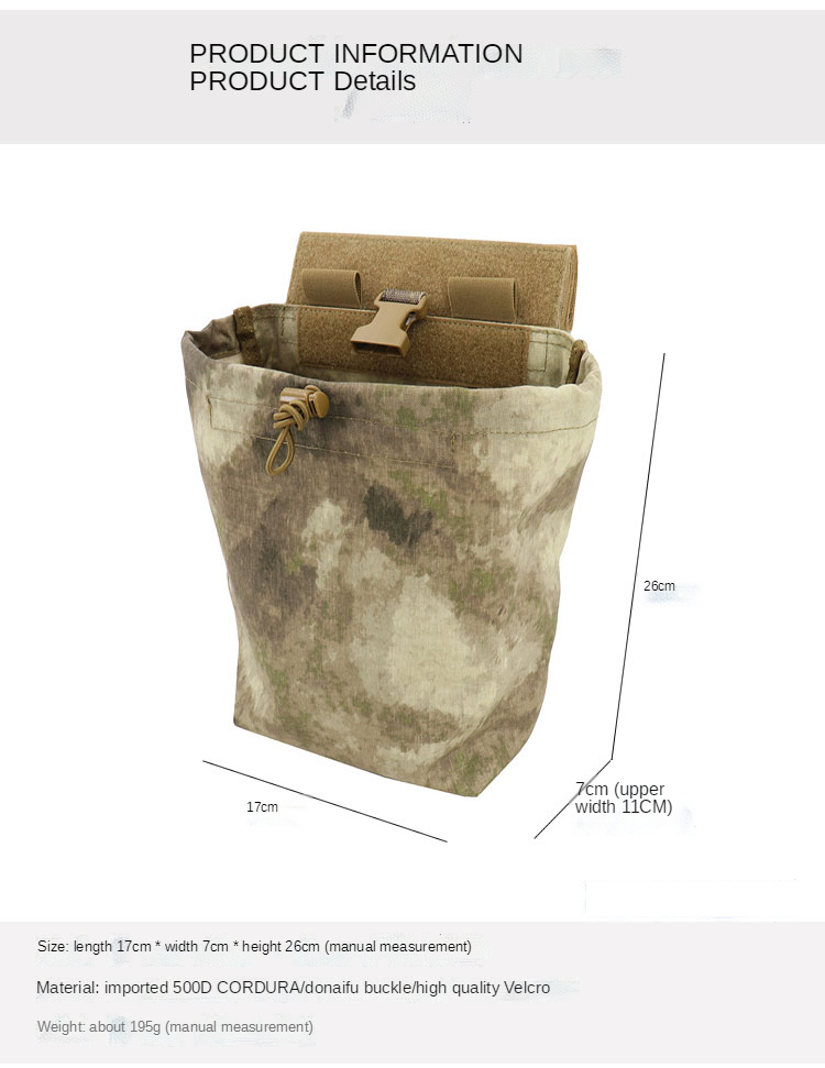 Faltbare Taktische Dump Outdoor Lagerung Tasche Tragbare Jagd 500d Outdoor Camouflage Kampf Training Sport – Detail 6