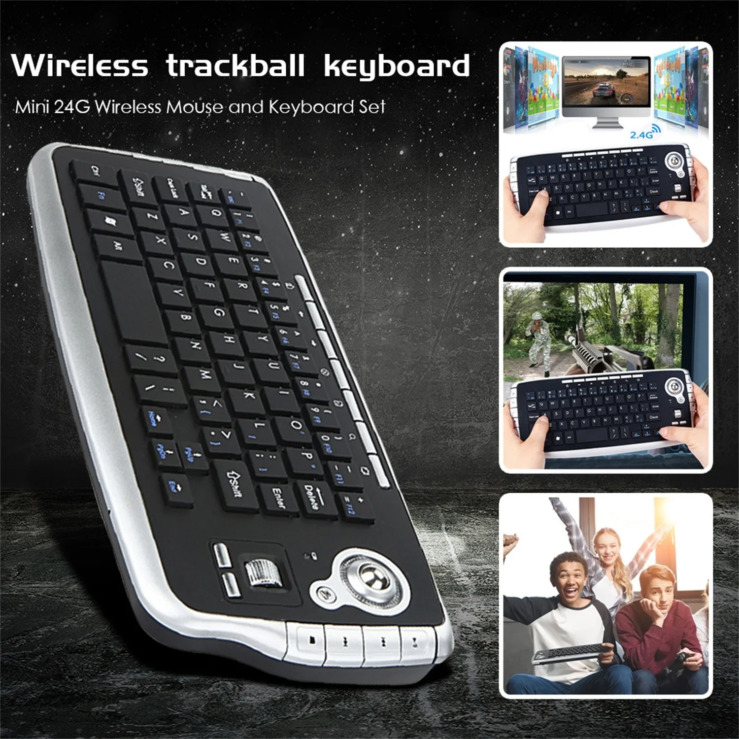 2.4G Wireless Mouse For Laptops Ultra Slim Opto-electronic Trackball Styles Mice 