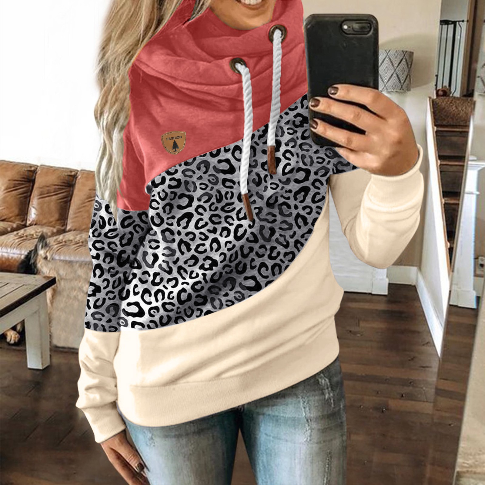 ampersand leopard moletom com capuz