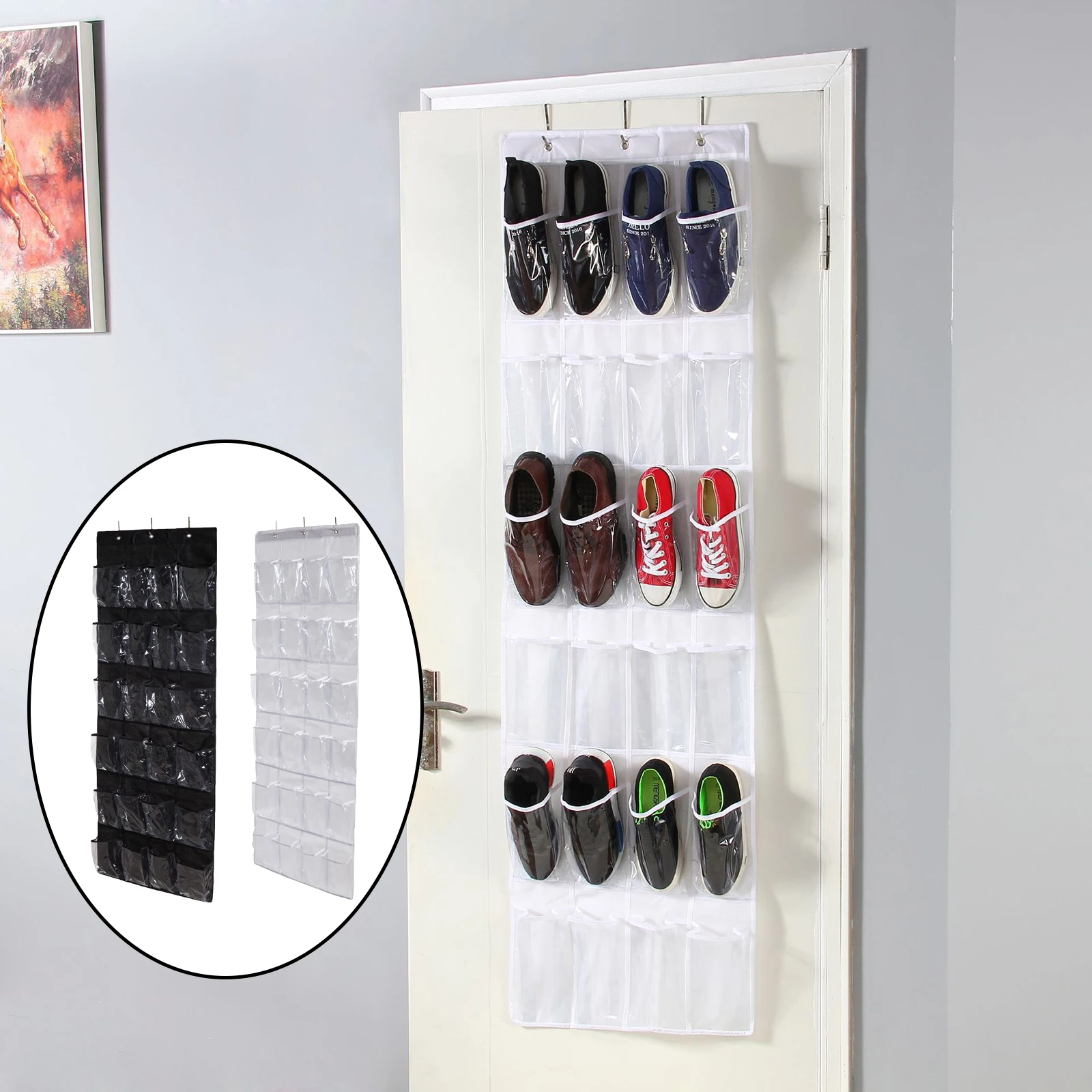 Over The Door Shoe Organizer Clear Hanging Shoe Rack Closet Shoe Organizer