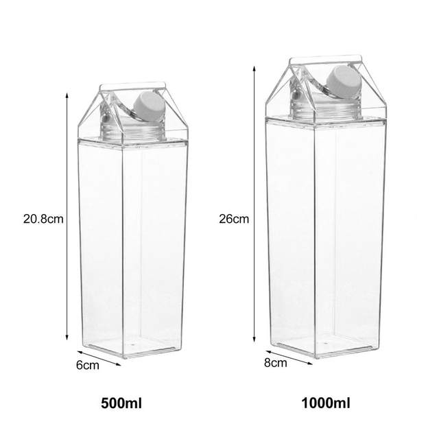 3pcs Clear Portable Empty Milk Bottles Fridge Milk Container 500ml 1000ml  Milk Cup Refrigerator Fresh-Keeping Juice Bottle - AliExpress