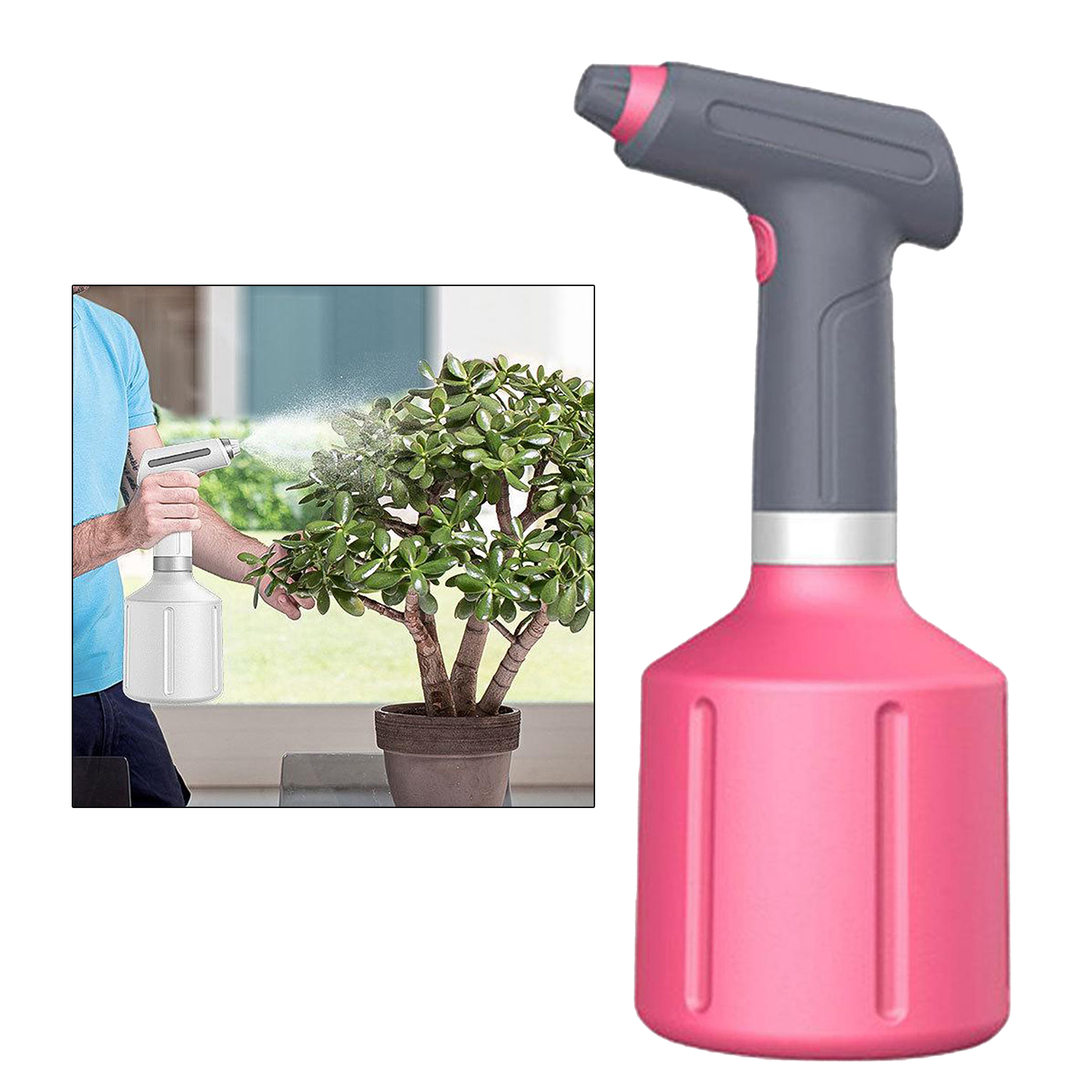 Electric Garden Sprayer Sprinklers and Accessories Spray Bottle Cleaning Stream and Fine Mist 900ML USB Rechargeable